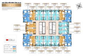 Mặt bằng tầng 2-26 tòa C1 dự án Sun Centro Town Hạ Long