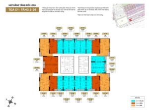 mặt bằng tầng 2-26 tòa C1 dự án Sun Centro Town Hạ Long