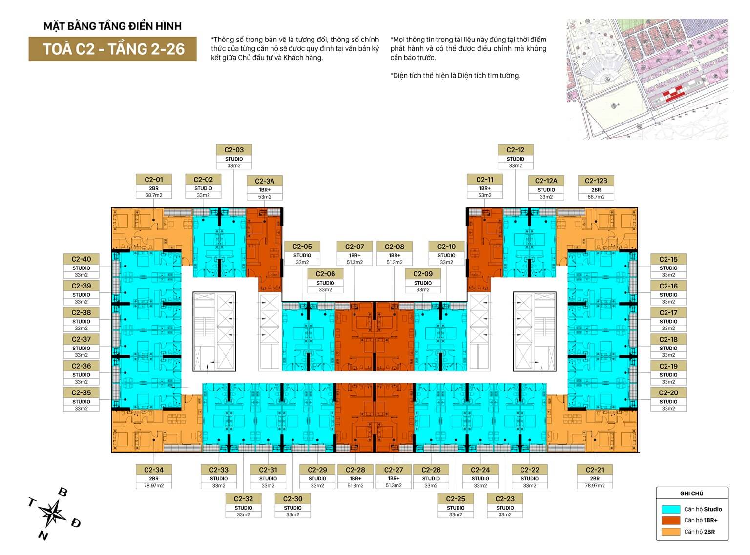 Mặt bằng tầng 2-26 tòa C2 dự án Sun Centro Town Hạ Long
